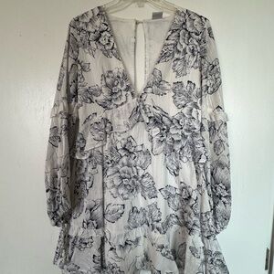 Floral Ruffle Long Sleeve Dress